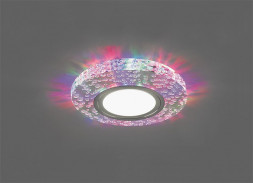 Светильник встраиваемый с разноцветной LED подсветкой Feron CD953 потолочный MR16 G5.3, прозрачный