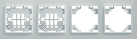 Рамка 4-местная горизонтальная STEKKER, PPFR00-9004-01, серия Эрна, белый арт.39057