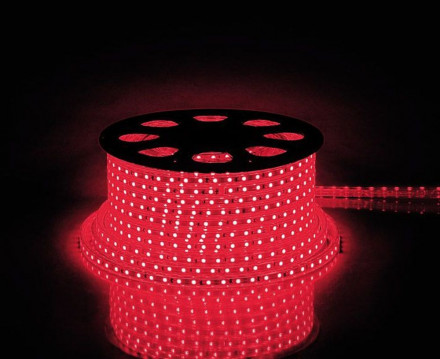 Cветодиодная LED лента Feron LS707, 60SMD(5050)/м 14.4Вт/м  50м IP65 220V красный