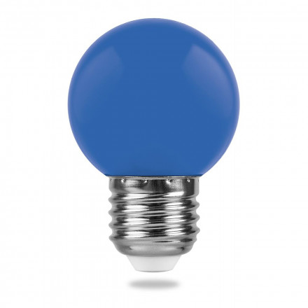 Лампа светодиодная Feron LB-37 Шарик E27 1W Синий арт.25118