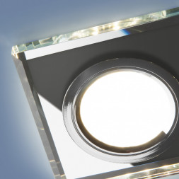 Встраиваемый точечный светильник со светодиодной подсветкой серебро/зеркальный Elektrostandard 2229 MR16