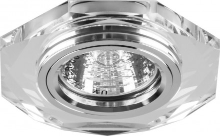 Светильник встраиваемый с белой LED подсветкой Feron 8020-2 потолочный MR16 G5.3 серебристый