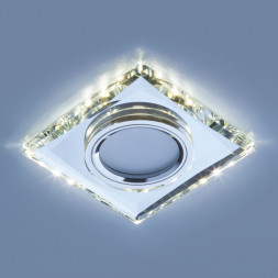 Встраиваемый точечный светильник со светодиодной подсветкой серебро/зеркальный Elektrostandard 2230 MR16