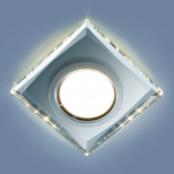 Встраиваемый точечный светильник со светодиодной подсветкой серебро/зеркальный Elektrostandard 2230 MR16