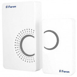 Звонок дверной беспроводной Feron E-373 Электрический 36 мелодий белый серый с питанием от батареек арт.23686