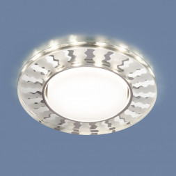 Точечный светильник с LED подсветкой зеркальный/белый Elektrostandard 3038 GX53