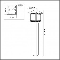 Уличный светильник на столбе 80 см ODEON LIGHT 2644/1A NOVARA