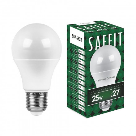 Лампа светодиодная SAFFIT SBA6525 Шар E27 25W 2700K арт.55087