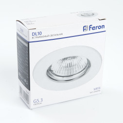 Светильник встраиваемый Feron DL10 потолочный MR16 G5.3 белый арт.15109