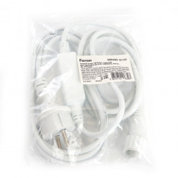 Сетевой шнур для гирлянд 3м, 2*0,5мм2, IP44, белый, DM403 арт.48189