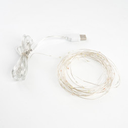 Гирлянда линейная Feron CL575 Роса, статичная, 5м USB мультиколор , прозрачный шнур арт.48185
