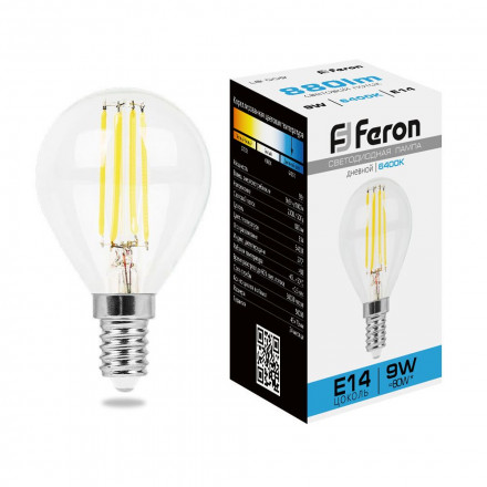 Лампа светодиодная Feron LB-509 Шарик E14 9W 6400K арт.38223