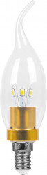 Лампа светодиодная, 6LED(3.5W) 230V E14 6400K золото, LB-71
