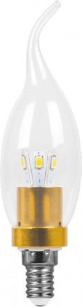 Лампа светодиодная, 6LED(3.5W) 230V E14 6400K золото, LB-71 арт.25262
