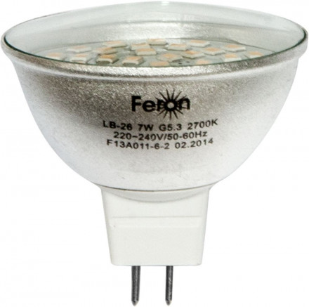 Лампа светодиодная Feron LB-26 MR16 G5.3 7W 2700K арт.25441