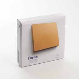Выключатель беспроводной FERON TM81, 230V, 500W, одноклавишный, золото