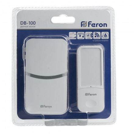 Звонок дверной Feron DB-100 Электрический 18 мелодий белый 230V арт.41437