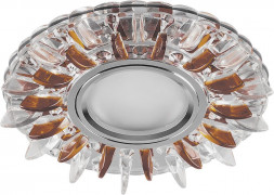 Светильник встраиваемый с белой LED подсветкой Feron CD911 потолочный MR16 G5.3 прозрачный-коричневый