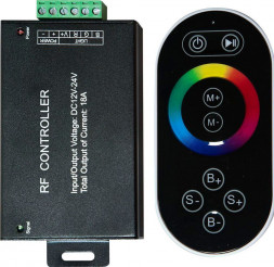 Контроллер для светодиодной ленты с П/У черный, 18А12-24V, LD55 арт.21557