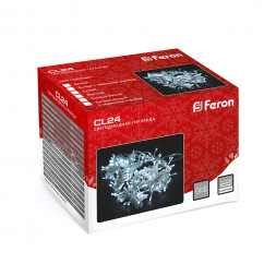 Светодиодная гирлянда Feron CL24 занавес 3*3м  + 3м 230V 2700К c питанием от сети арт.41626