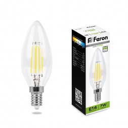 Лампа светодиодная диммируемая Feron LB-166 Свеча E14 7W 4000K арт.25871