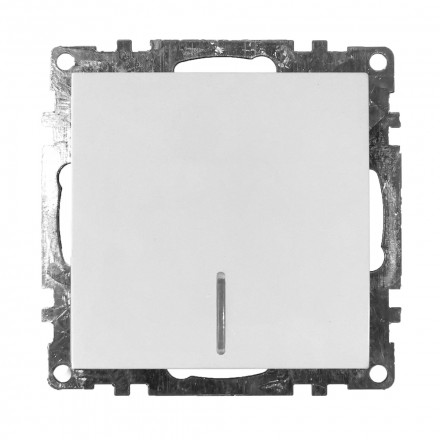 Выключатель 1-клавишный c индикатором (механизм) STEKKER GLS10-7101-01, 250В, 10А, серия Катрин, белый арт.39299