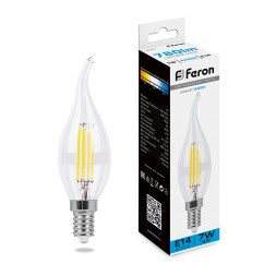 Лампа светодиодная Feron LB-67 Свеча на ветру  E14 7W 6400K