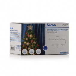 Светодиодная гирлянда Feron CL07 линейная 230V синий c питанием от сети арт.32318