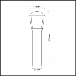 Уличный светильник 110 см ODEON LIGHT 4051/1F TAKO E27 100W 220V IP44 темно-серый/матовый белый