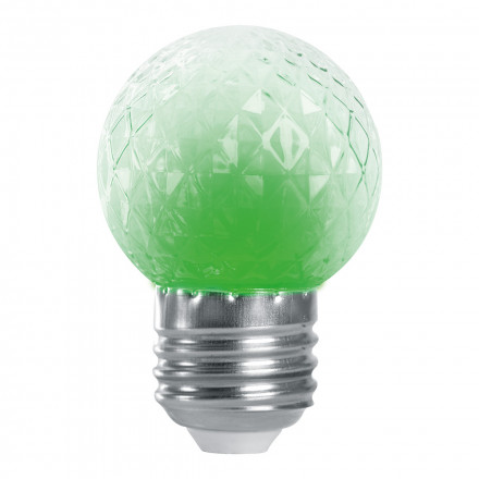 Лампа-строб Feron LB-377 Шарик прозрачный E27 1W зеленый арт.38209