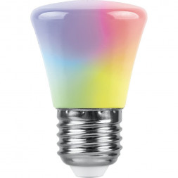 Лампа светодиодная Feron LB-372 Колокольчик матовый E27 1W RGB плавная сменая цвета арт.38117