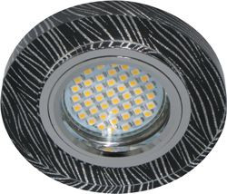 Светильник встраиваемый с белой LED подсветкой Feron 8383-2 потолочный MR16 G5.3 черно-белый