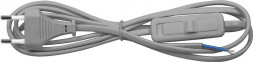 Сетевой шнур с выключателем, 230V 1,9м серый, KF-HK-1 арт.23049