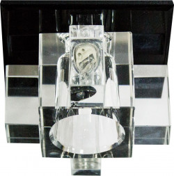 Светильник встраиваемый с разноцветной LED подсветкой Feron 1525 JCD9 прозрачно-черный