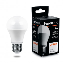 Лампа светодиодная Feron.PRO LB-1009 Шар E27 9W 4000K арт.38027