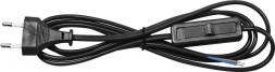 Сетевой шнур с выключателем, 230V 1,9м черный, KF-HK-1 арт.23050