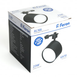 Светильник Feron AL166 трековый однофазный на шинопровод под лампу GX70, черный арт.48545