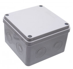 Коробка разветвительная STEKKER EBX30-03-54 110*110*74 мм, 8 вводов, IP65, крышка на винтах, светло-серая арт.39174