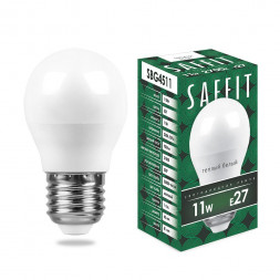 Лампа светодиодная SAFFIT SBG4511 Шарик E27 11W 2700K арт.55137