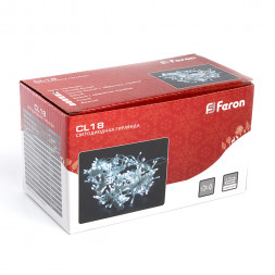 Светодиодная гирлянда Feron CL18 занавес 1,5*1,5м  + 3м 230V 2700К ,эффект стробов, c питанием от сети