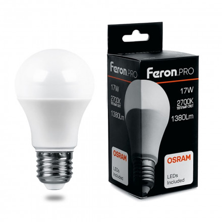 Лампа светодиодная Feron.PRO LB-1017 Шар E27 17W 2700K арт.38038