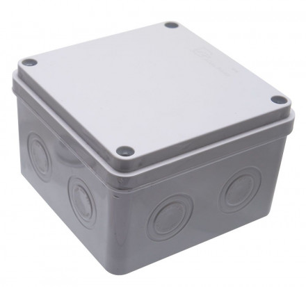 Коробка разветвительная STEKKER EBX30-02-54, 85*85*50 мм, 4 ввода, IP65, светло-серая