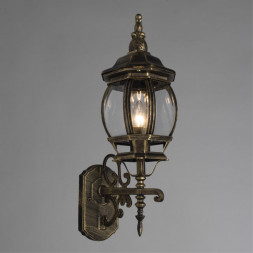 Уличный светильник Arte Lamp A1041AL-1BN ATLANTA черно-золотой 1хE27х75W 220V