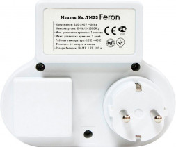 Розетка с таймером Feron TM25 недельная электронная мощность 3500W/16A арт.23236