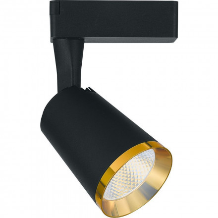 Светодиодный светильник Feron AL111 трековый однофазный на шинопровод 12W 4000K, 35 градусов, черный с золотой рамкой арт.32450