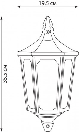 Светильник садово-парковый Feron 4206 четырехгранный на стену вверх 60W E27 230V, черное золото
