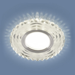 Встраиваемый точечный светильник с LED подсветкой белый/зеркальный Elektrostandard 2246 MR16