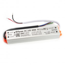 Трансформатор электронный для светодиодной ленты 40W 24V (драйвер), LB007 арт.48055