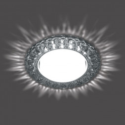 Светильник встраиваемый с белой LED подсветкой Feron CD4045 потолочный GX53 без лампы, серый, хром